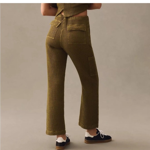 DONNI. Black Cotton Waffle Knit Pants with Drawstring and Lined Front Pockets - Picture 10 of 11